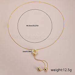 Elegant Hollow Flower Y-Shaped Chain Pendant Lariat Necklaces for Autumn/Winter&nbsp;RX2303-1