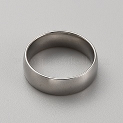 201 Stainless Steel Simple Plain Band Ring for Women&nbsp;RJEW-WH0015-01B