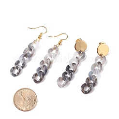 Chunky Acrylic Curb Chain Long Drop Earrings&nbsp;EJEW-JE04772-02
