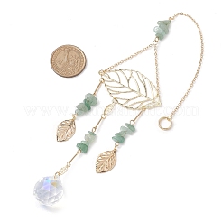 Brass Hollow Leaf Pendant Decorations&nbsp;HJEW-TA00273