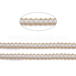 Brass Handmade Faceted Glass Beaded Chains&nbsp;CHC-F012-04B