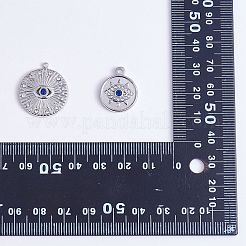 16Pcs 8 Style Eye Theme 304 Stainless Steel Rhinestone Pendants&nbsp;STAS-SZ0002-85P