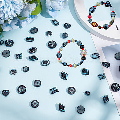 150Pcs 15 Styles Prussian Blue Opaque Acrylic Beads&nbsp;OACR-AR0001-31
