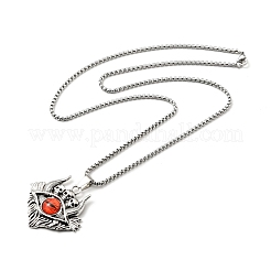 Alloy Skull with Plastic Dragon Eye Pendant Necklace&nbsp;NJEW-B084-01B