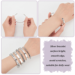 5Pcs 5 Styles Tibetan Style Alloy & 304 Stainless Steel Open Cuff Bangles Set for Women&nbsp;BJEW-AN0001-45