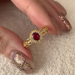 Brass Micro Pave Cubic Zirconia Cuff Rings for Women&nbsp;RJEW-F185-02G