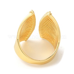 Fan Brass Micro Pave Cubic Zirconia Wide Open Cuff Rings&nbsp;RJEW-U008-43G