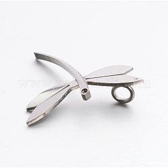 304 Stainless Steel Rhinestone 3D Dragonfly Mini Pendants&nbsp;STAS-E090-77P