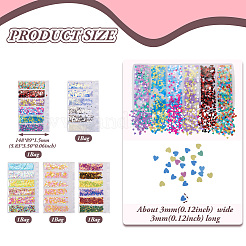 5 Bags 5 Styles Plastic Nail Art Glitter Sequins&nbsp;MRMJ-TA0001-32