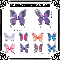 80Pcs 8 Colors Artificial 2-Layer Fibre Tulle Ornament Accessories&nbsp;DIY-SC0022-36