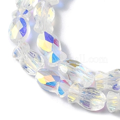 Transparent Electroplate Glass Beads Strands&nbsp;EGLA-F157-HR02