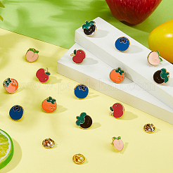 15Pcs 5 Styles Fruit Enamel Pins&nbsp;JEWB-FH0002-90