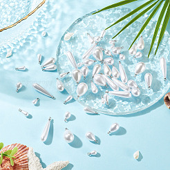 80Pcs 8 Styles ABS Plastic Pearl Pendants&nbsp;FIND-TA0010-50