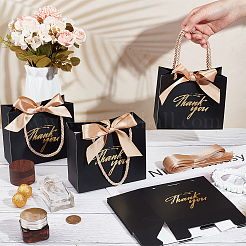 Rectangle Paper Wrapping Handle Bags with Ribbon&nbsp;CARB-WH0001-07C