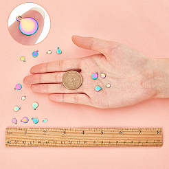 40Pcs 4 Size PVD Vacuum Plating 304 Stainless Steel Charms&nbsp;STAS-SC0002-32MC