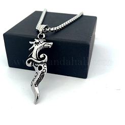 Fashion 304 Stainless Steel Dragon Head Punk Pendant Necklaces for Men&nbsp;TJ5102