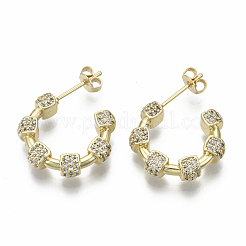 Brass Micro Pave Cubic Zirconia Stud Earrings&nbsp;KK-R137-029A-NF