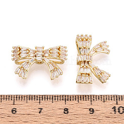 Brass Micro Pave Cubic Zirconia Beads&nbsp;KK-N276-11G