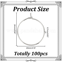 100Pcs 316 Surgical Stainless Steel Wine Glass Charms Rings&nbsp;STAS-LP0001-04