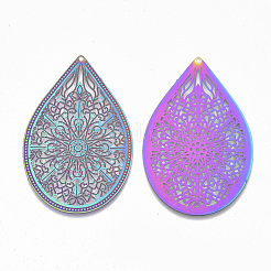 Ion Plating(IP) 304 Stainless Steel Filigree Pendants&nbsp;X-STAS-S108-54