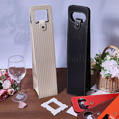 6Pcs 6 Styles Portable PU Leather Single Wine Bottle Tote Carrier Bags&nbsp;CON-CA0001-029