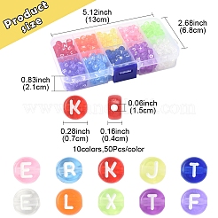 500Pcs 10 Colors Transparent Acrylic Beads&nbsp;TACR-FS0001-57
