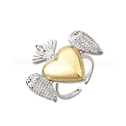 Brass Micro Pave Cubic Zirconia Cuff Rings for Women&nbsp;RJEW-F184-01A-GP