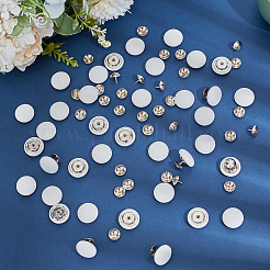 36Pcs Flat Round Cloth Cap Nail Buttons&nbsp;BUTT-CY0001-34B