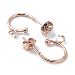 304 Stainless Steel Stud Earring Findings&nbsp;STAS-Z028-B02-RG-02