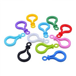120Pcs 12 Colors Opaque Solid Color Bulb Shaped Plastic Push Gate Snap Keychain Clasp Findings&nbsp;KY-CJ0001-25