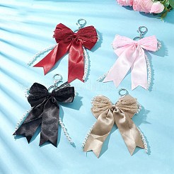 4Pcs 4 Colors Polyester Bowknot Pendant Keychains&nbsp;KEYC-JKC01424