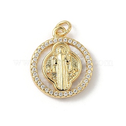 Brass Micro Pave Cubic Zirconia with Shell Pendants&nbsp;KK-Z115-04G
