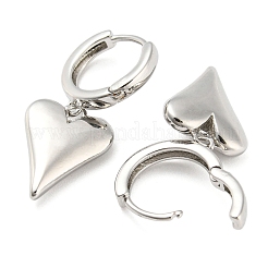 Rack Plating Brass Heart Dangle Hoop Earrings&nbsp;EJEW-Q779-01P