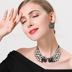 Vintage Black Diamond & Crystal Rhinestone Layers Bib&nbsp;DIY-WH0321-06