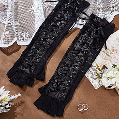 Polyester Lady Tulle Lace Oversleeve Gloves&nbsp;AJEW-WH0596-073B