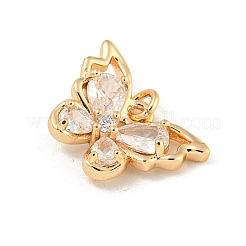 Brass Micro Pave Clear Cubic Zirconia Pendants&nbsp;KK-Z057-07G