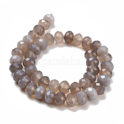 Natural Grey Agate Beads Strands&nbsp;G-C259-A12-8x12mm