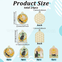 24Pcs 4 Styles Alloy Enamel Pendants&nbsp;ENAM-HY0001-42