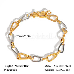 European 304 Stainless Steel Handmade Teardrop Link Chain Bracelets for Women&nbsp;UT3476-2