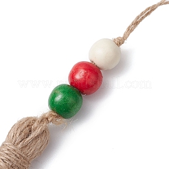 Christmas Natural Wood Bead Pendant Decoraiton&nbsp;HJEW-JM02350