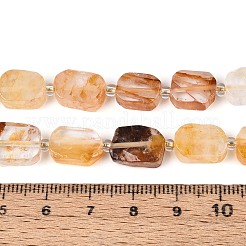 Natural Yellow Hematoid Quartz/Golden Healer Quartz Beads Strands&nbsp;G-T138-26A-03