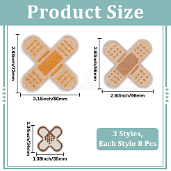 24Pcs 3 Styles Adhesive Bandage Shape Medical Theme Non-Woven Fabrics Computerized Embroidery Cloth Iron on/Sew on Patches&nbsp;PATC-CY0001-34