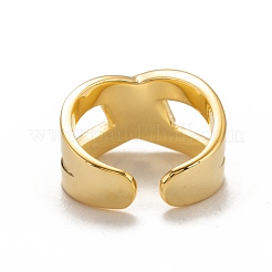 925 Sterling Silver Cuff Rings&nbsp;RJEW-H132-01G