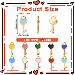 40Pcs 10 Colors Alloy Enamel Pendants&nbsp;FIND-YW0012-43