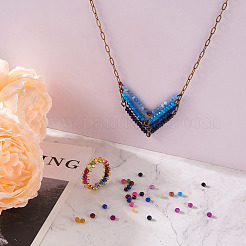 490Pcs 14 Colors Imitation Jade Glass Beads Strands&nbsp;GLAA-CD0001-13