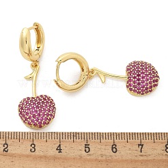 Cherry Brass Micro Pave Cubic Zirconia Hoop Earrings&nbsp;EJEW-M077-04G-02