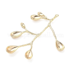 Brass Pendant Cabochon Settings for Enamel&nbsp;KK-G601-03G