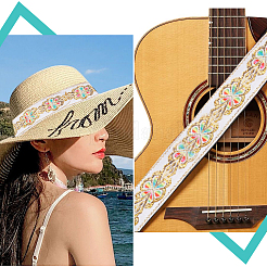 Flat Ethnic Style Embroidery Polyester Ribbons&nbsp;OCOR-WH0067-86C