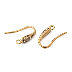304 Stainless Steel Rhinestone Earring Hooks&nbsp;STAS-B128-43G