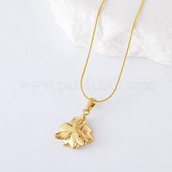 3Pcs Vintage Stainless Steel Pearl Pink Flower Pendant Necklaces for Women&nbsp;LD7862